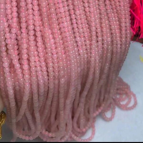 nephrite bead, round bead, whole strand bead, pink bead, jade bead, high quality bead, genuine bead, natural bead - Image 4