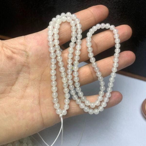 nephrite bead, round bead, whole strand bead, white bead, jade bead, high quality bead, genuine bead, natural bead - Image 4
