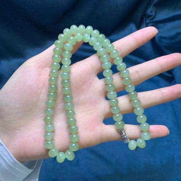 nephrite bead, oval bead, whole strand bead, green bead, jade bead, high quality bead, genuine bead, natural bead - Image 4