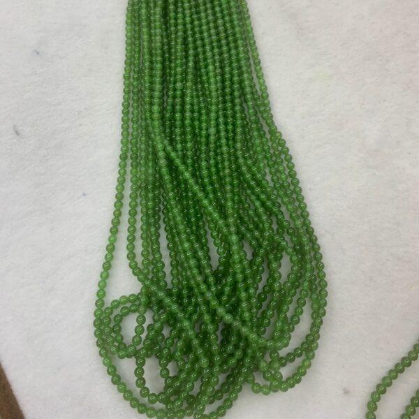 nephrite bead, round bead, whole strand bead, green bead, jade bead, high quality bead, genuine bead, natural bead - Image 4