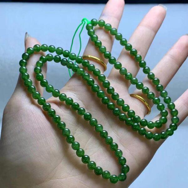 nephrite bead, round bead, whole strand bead, green bead, jade bead, high quality bead, genuine bead, natural bead - Image 4