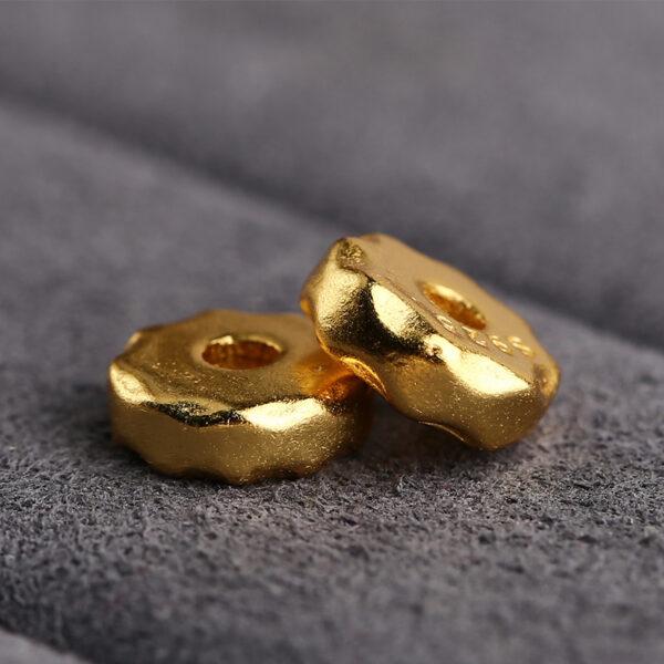 gasket bead, spacer bead, s925 sterling silver, sterling silver bead, golden bead, gild bead - Image 4