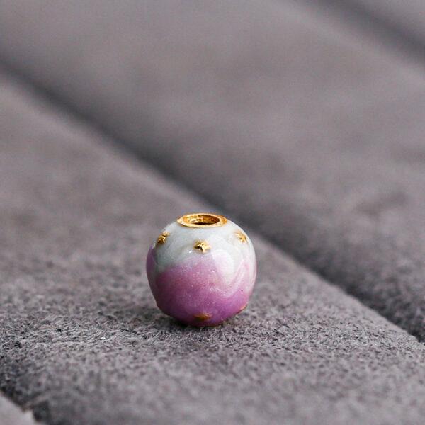round bead, star bead, enamel bead, sterling silver bead, golden bead, gild bead - Image 4