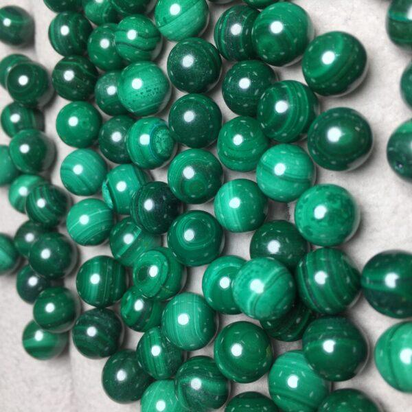 round bead, undrilled bead, malachite bead, green bead - Image 4