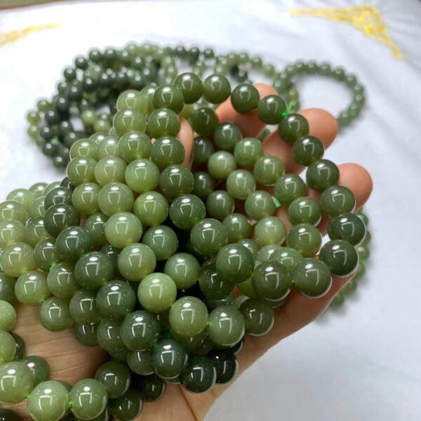 round beaded bracelet, nephrite bracelet, jade bracelet, green bracelet, genuine natural bracelet - Image 5