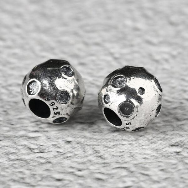 Planet bead, ball bead, spacer bead, s925 sterling silver, silver bead, oxidized silver bead - Image 5