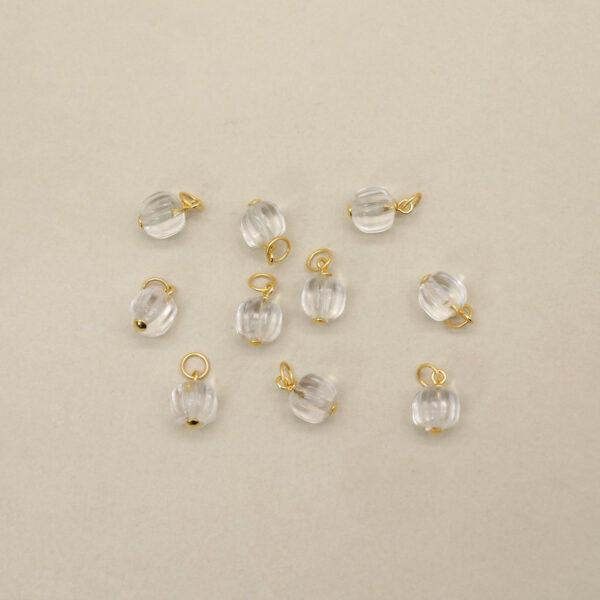 clear quartz charm, pumpkin charm, butterfly charm, white charm, clear charm, sterling silver charm, gild bead, golden charm - Image 5