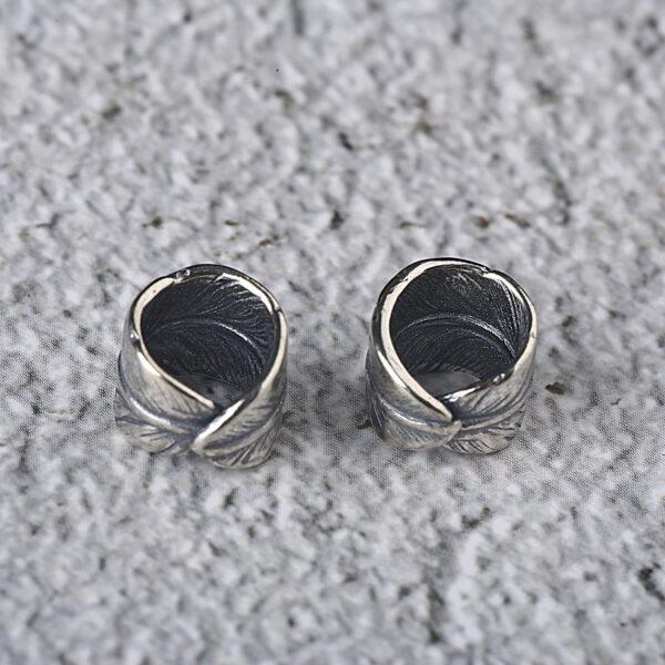 feather bead, ring bead, spacer bead, s925 sterling silver, silver bead, oxidized silver bead - Image 5