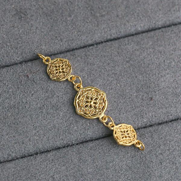 flower pattern chain, golden chain, s925 sterling silver, silver findings, golden bead, gild bead - Image 5