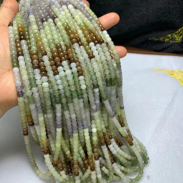 nephrite bead, drum bead, whole strand bead, multi colors bead, jade bead, high quality bead, genuine bead, natural bead - Image 5