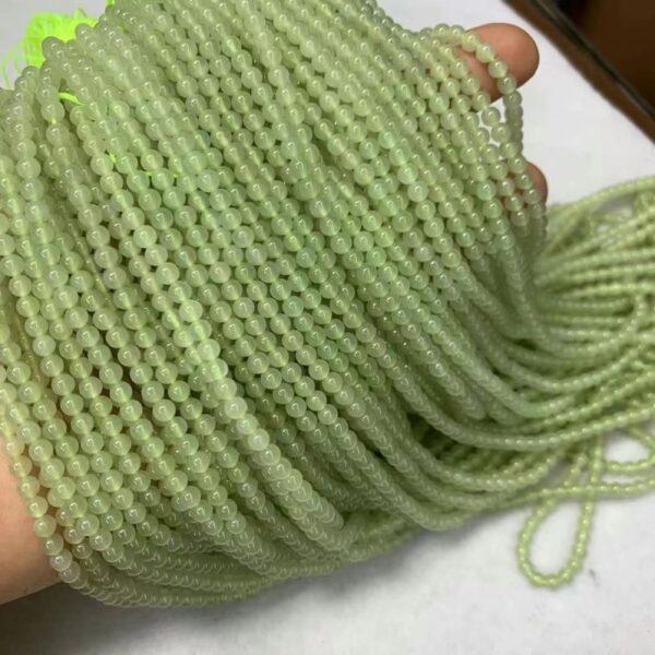 nephrite bead, round bead, whole strand bead, yellow green bead, jade bead, high quality bead, genuine bead, natural bead - Image 5