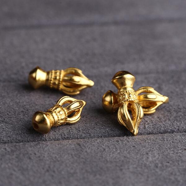 flower bead, hollow bead, vajra bead, buckle bead, spacer bead, s925 sterling silver, silver bead, golden bead, gild bead - Image 5