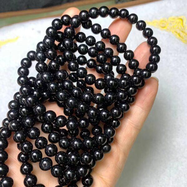 round beaded bracelet, nephrite bracelet, jade bracelet, black bracelet, genuine natural bracelet - Image 5