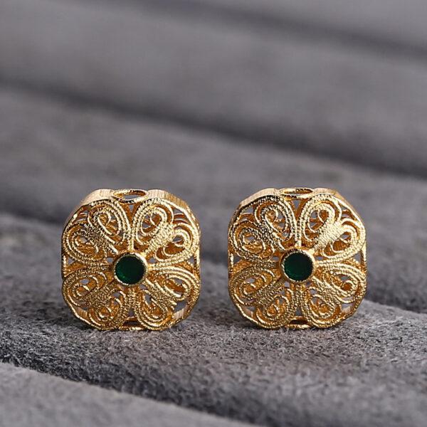 rectangle bead, hollow bead, flower pattern bead, s925 sterling silver, silver bead, golden bead, gild bead - Image 5