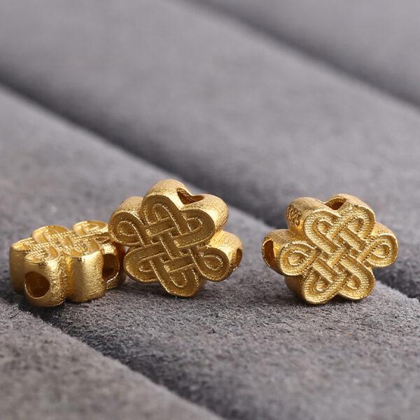 Chinese knot bead, spacer bead, s925 sterling silver, silver bead, golden bead, gild bead - Image 5