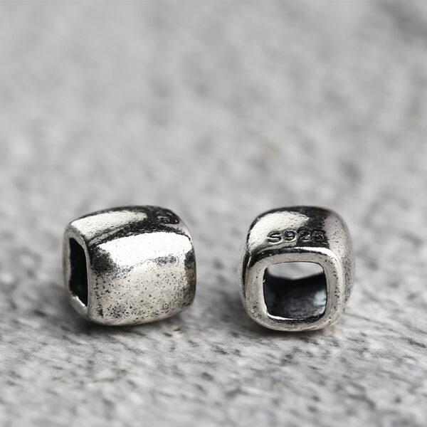 cuboid bead, spacer bead, s925 sterling silver, silver bead, oxidized silver bead - Image 5