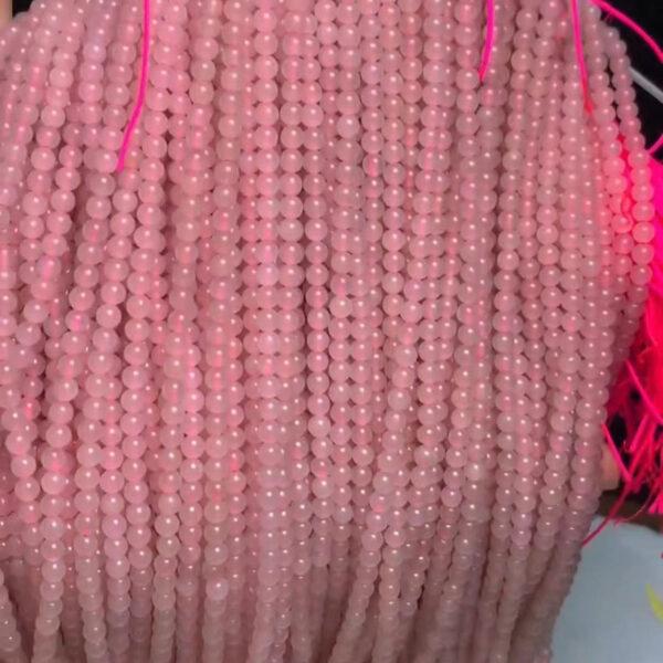nephrite bead, round bead, whole strand bead, pink bead, jade bead, high quality bead, genuine bead, natural bead - Image 5