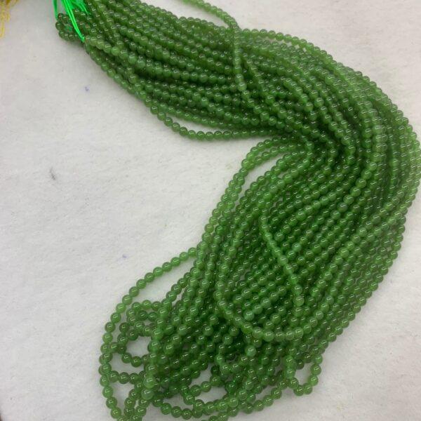 nephrite bead, round bead, whole strand bead, green bead, jade bead, high quality bead, genuine bead, natural bead - Image 5