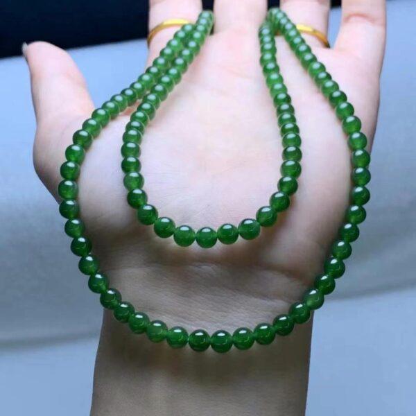 nephrite bead, round bead, whole strand bead, green bead, jade bead, high quality bead, genuine bead, natural bead - Image 5