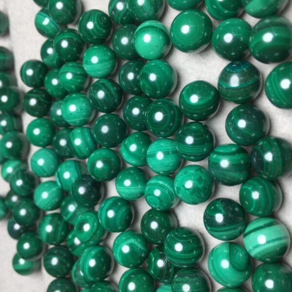 round bead, undrilled bead, malachite bead, green bead - Image 5