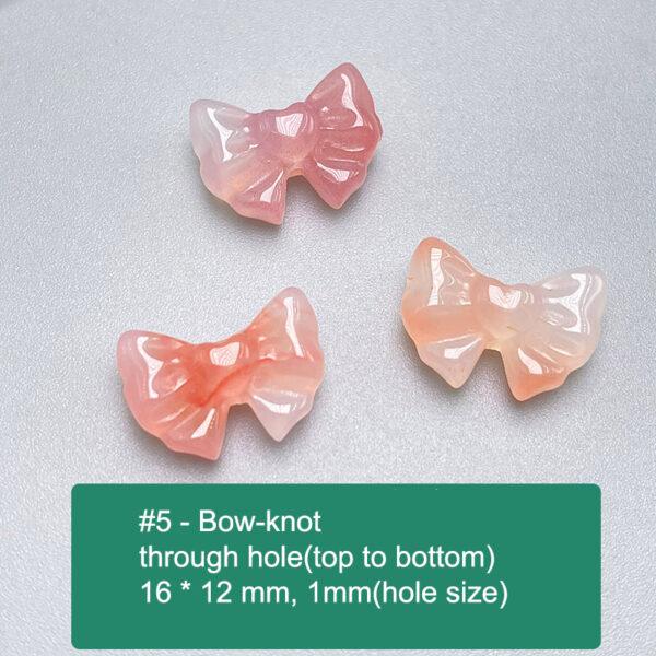 multi shapes bead, agate bead, agate charm, pink bead, orange bead, red bead - Image 6