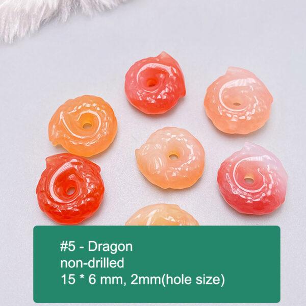multi shapes bead, agate bead, agate charm, pink bead, orange bead, red bead - Image 6