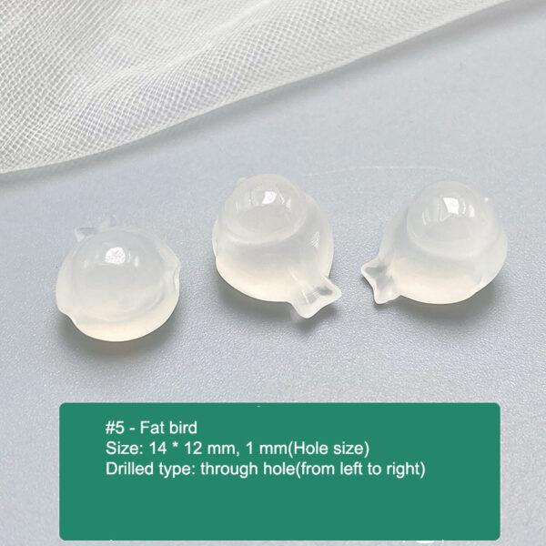 multi shapes bead, agate bead, agate charm, hazy white bead, hazy bead - Image 6