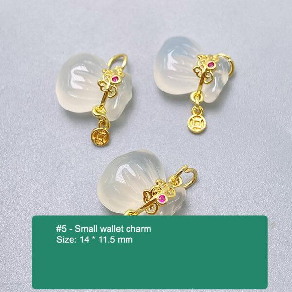 multi shapes bead, agate bead, agate charm, hazy white bead, hazy bead - Image 6