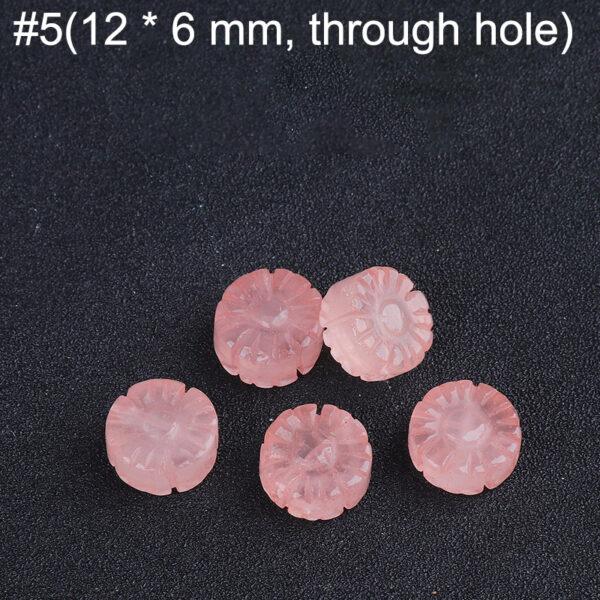 multi shapes bead, rose quartz bead, quartz charm, pink bead - Image 6