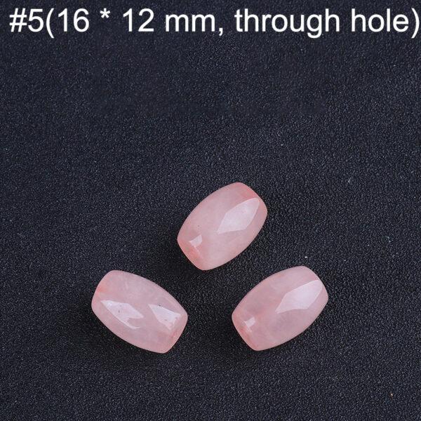 multi shapes bead, rose quartz bead, quartz charm, pink bead - Image 6