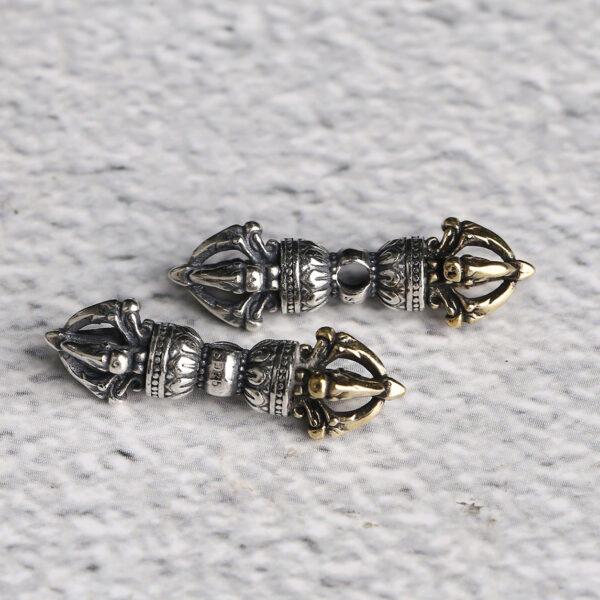 Vajra charm, hollow charm, retro charm, s925 sterling silver, silver charm, oxidized silver charm - Image 5