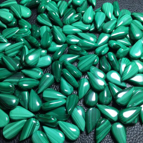 malachite bead, droplet bead, teardrop bead, green bead, ring gemstone, pendant gemstone - Image 5