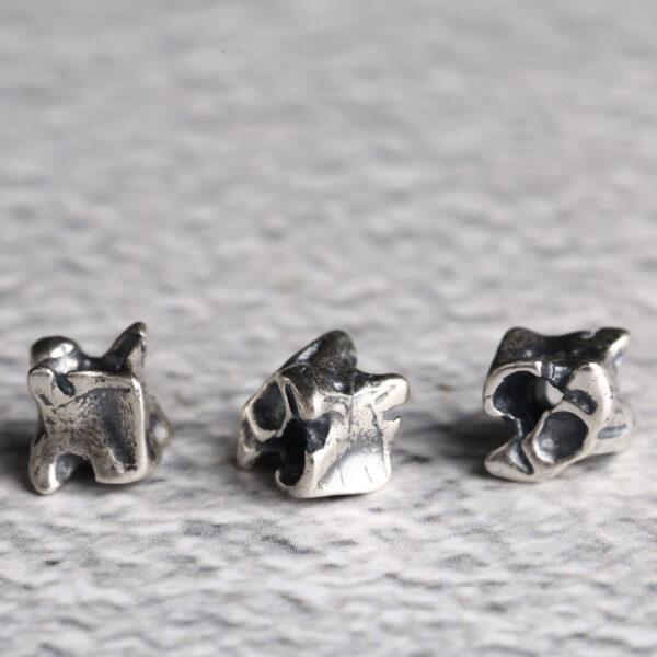 bone shape bead, joint shape bead, spacer bead, s925 sterling silver, silver bead, silver charm, oxidized silver bead - Image 5