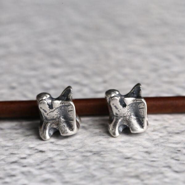 bone shape bead, joint shape bead, spacer bead, s925 sterling silver, silver bead, silver charm, oxidized silver bead - Image 6