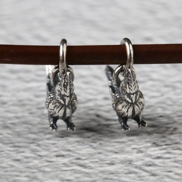 bird charm, Magpie charm, retro charm, s925 sterling silver, silver bead, silver charm, oxidized silver bead - Image 6