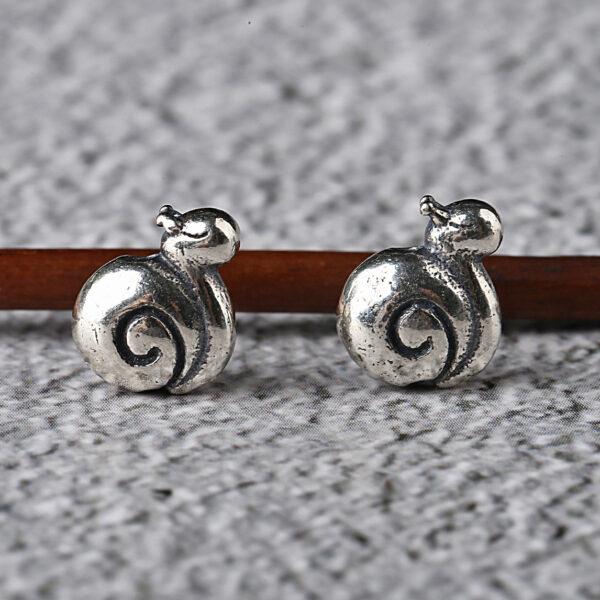 snail bead, spacer bead, s925 sterling silver, silver bead, oxidized silver bead - Image 6