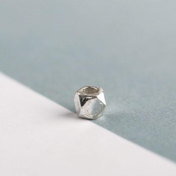 Octagonal bead, simple bead, spacer bead, s925 sterling silver, silver bead, bright silver bead - Image 7