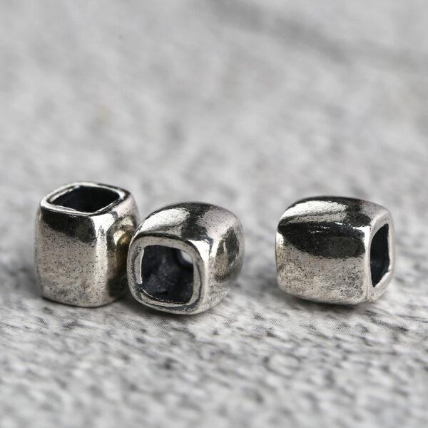 cuboid bead, spacer bead, s925 sterling silver, silver bead, oxidized silver bead - Image 6
