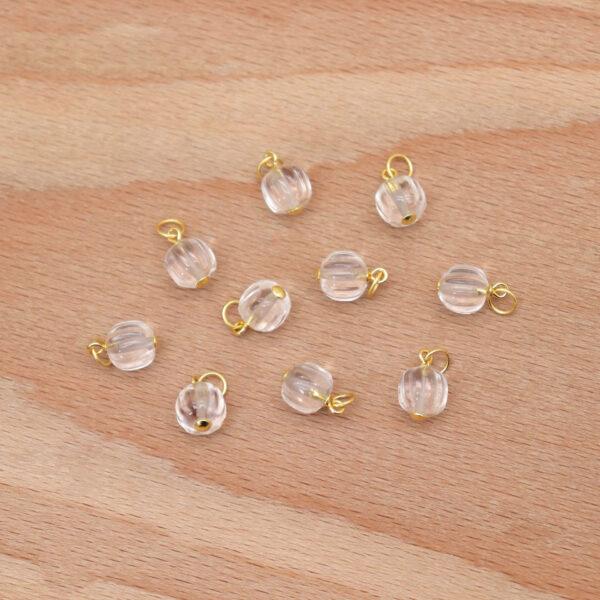 clear quartz charm, pumpkin charm, butterfly charm, white charm, clear charm, sterling silver charm, gild bead, golden charm - Image 7