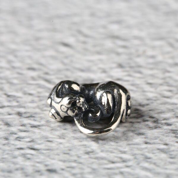 leopard charm, retro charm, s925 sterling silver, silver bead, silver charm, oxidized silver bead - Image 5