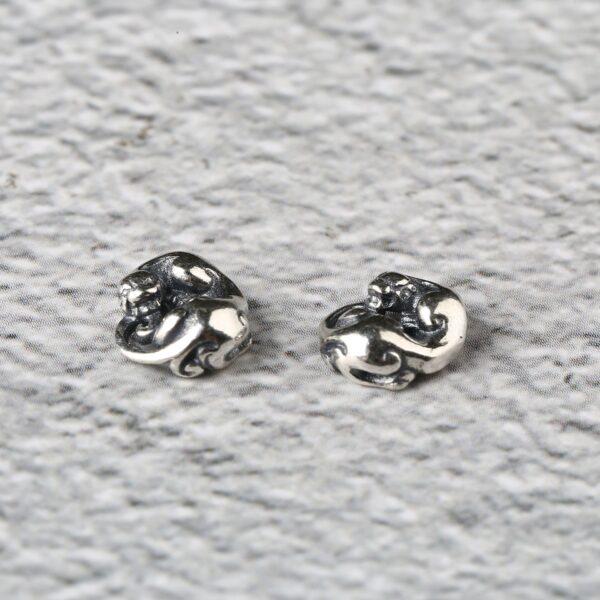 leopard charm, retro charm, s925 sterling silver, silver bead, silver charm, oxidized silver bead - Image 7