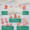 multi shapes bead, agate bead, agate charm, pink bead, orange bead, red bead